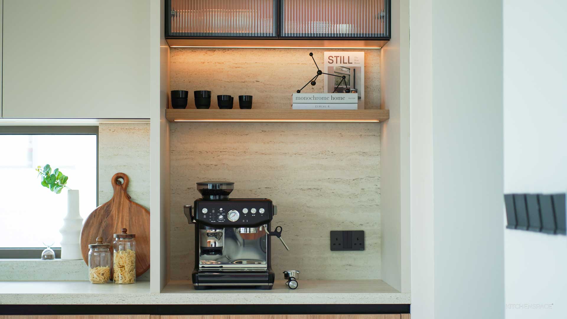 Modern Minimalist Fluted Island Kitchen